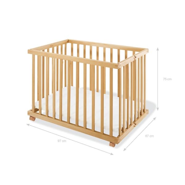 Rootz Playpen Levin - Vauvan leikkipiha - Taitettava pinnasänky - Säädettävät korkeudet - 97cm x 67cm x 75cm