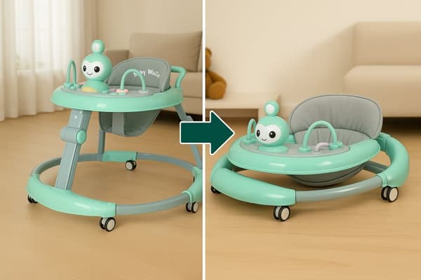 6-in-1 ergonominen Tavalax-kävelytuoli vauvalle – musiikkipaneelilla, säädettävällä korkeudella ja 360° hiljaisilla pyörillä