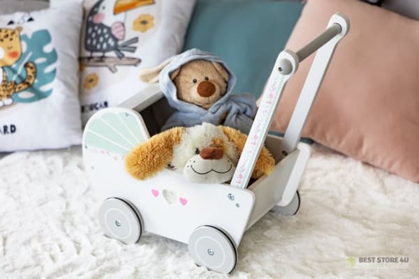Trä dockvagn pusher gåstol ECOTOYS