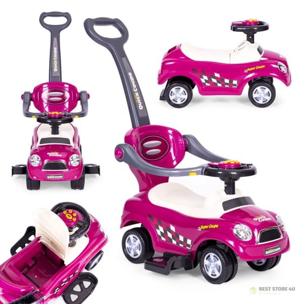 Auton rollaattori, kääntyvät pyörät, kahvan äänet - violetti