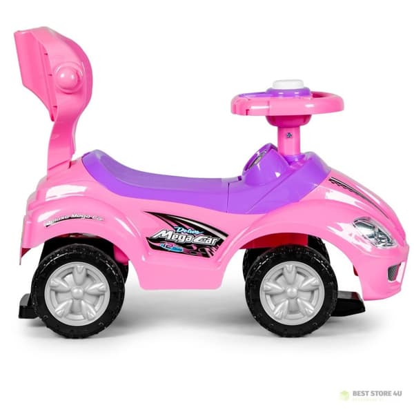 Køretøj, rollator, skubber 3-i-1 deluxe horn - pink