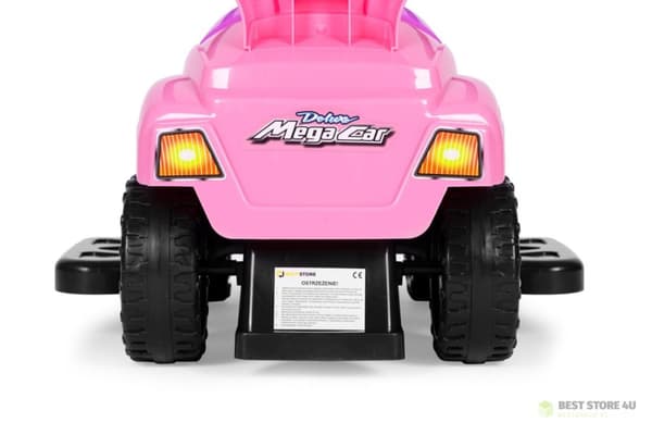 Køretøj, rollator, skubber 3-i-1 deluxe horn - pink