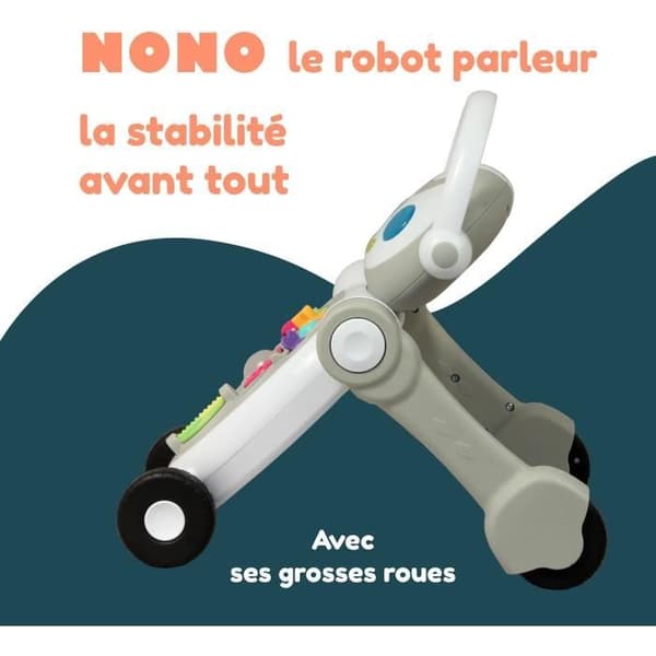 Gåstol - BAMBISOL - Roboten Nono - Från 10 till 36 månader - Pratande - Musikalisk - Interaktiva elektroniska spel - Vit