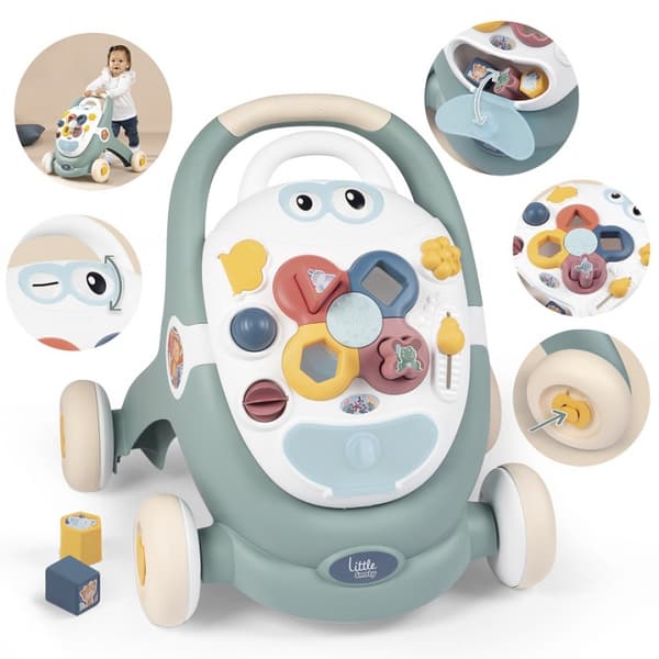 SMOBY Lille Rollator 3-i-1 interaktiv rollator og klapvogn