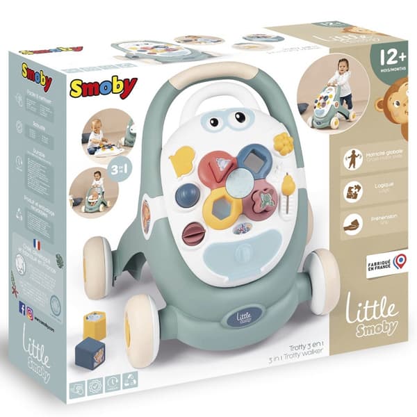 SMOBY Lille Rollator 3-i-1 interaktiv rollator og klapvogn
