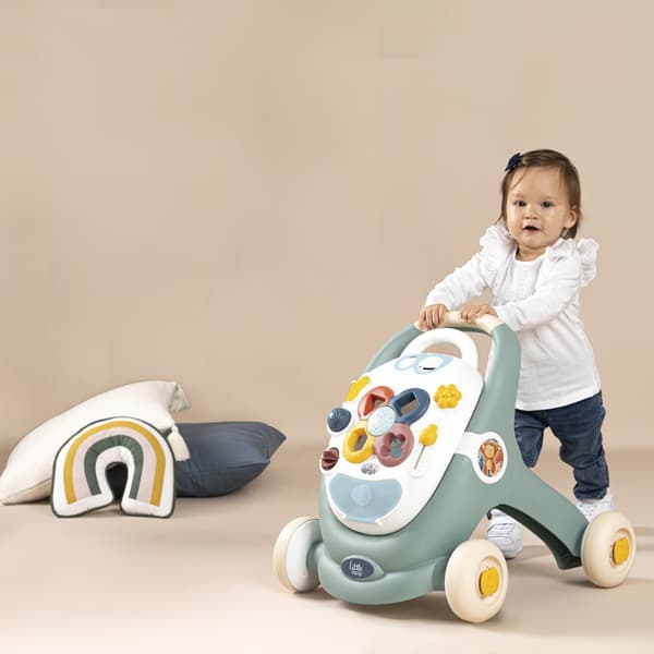SMOBY Lille Rollator 3-i-1 interaktiv rollator og klapvogn