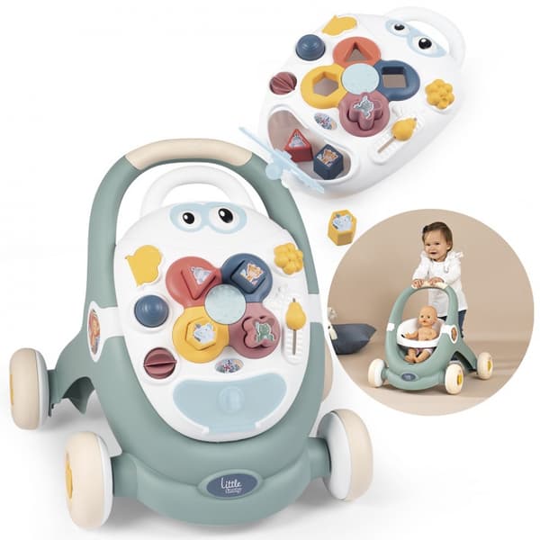 SMOBY Lille Rollator 3-i-1 interaktiv rollator og klapvogn