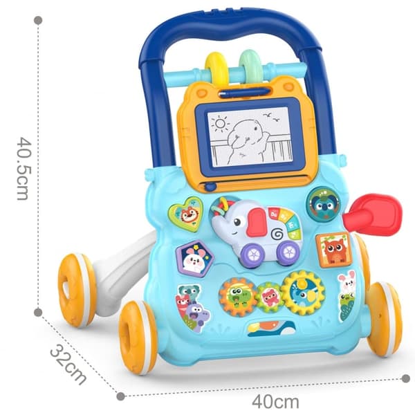 WOOPIE BABY Interaktiv Musik Walker + Scrapbog - Blå