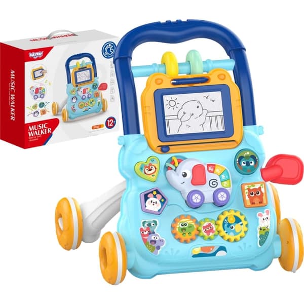 WOOPIE BABY Interaktiv Musik Walker + Scrapbog - Blå