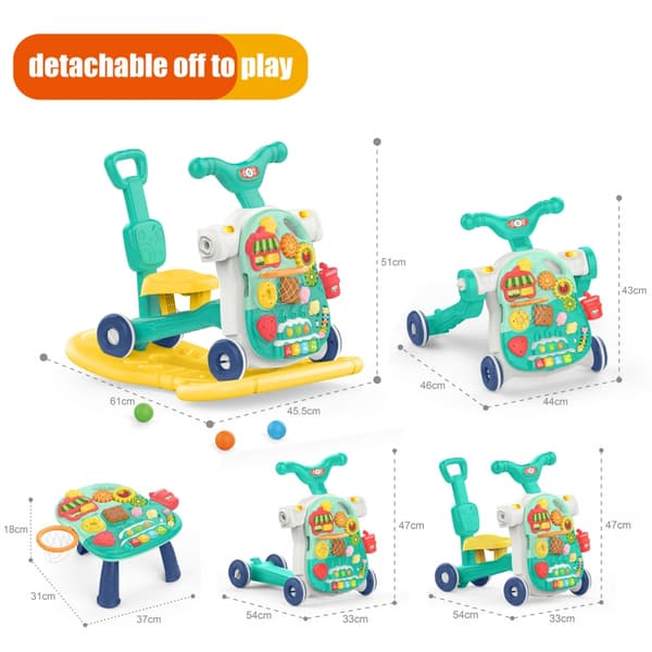 WOOPIE BABY 5-i-1 Gåstol för Barn, Multifunktionell, Blå, 1+