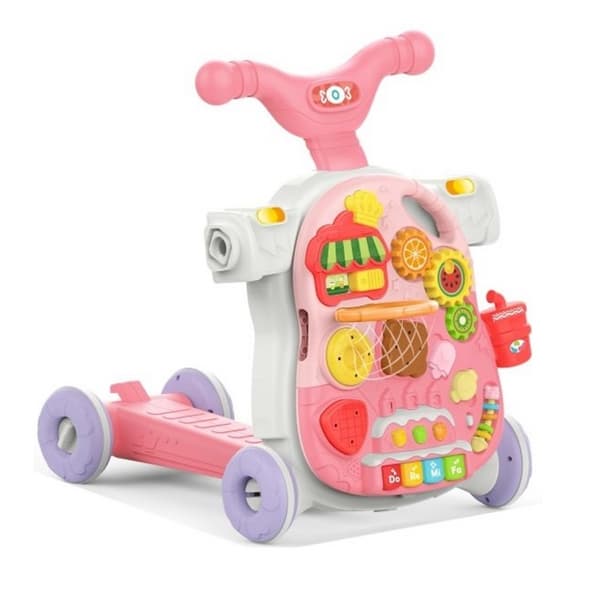 WOOPIE BABY 5-i-1 Gåstol för Barn, Multifunktionell, Rosa 1+