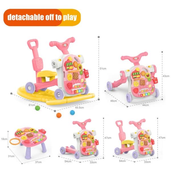 WOOPIE BABY 5-i-1 Gåstol, Multifunktionel, Pink 1+