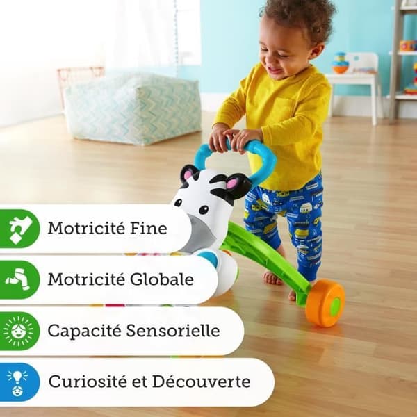 Fisher-Price - Min Talende Zebra Gåvogn - Baby Gåvogn - 6 måneder og ældre DLD96