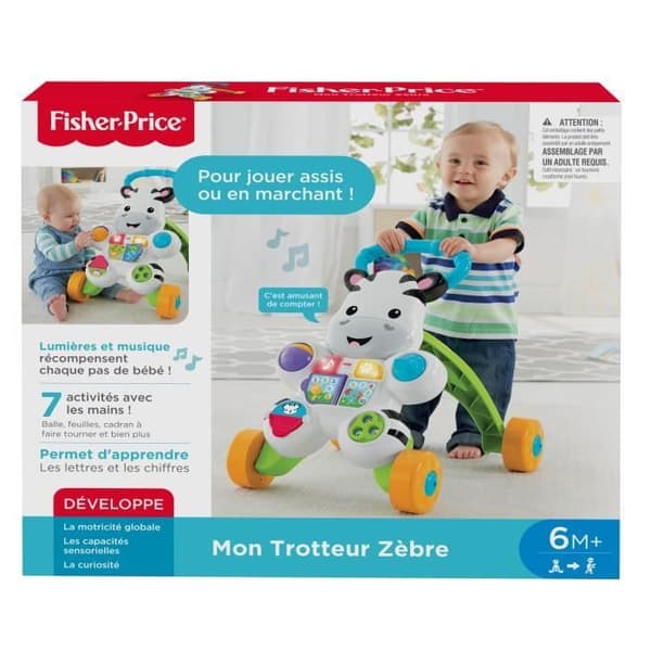Fisher-Price - Min Talende Zebra Gåvogn - Baby Gåvogn - 6 måneder og ældre DLD96