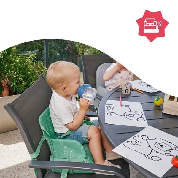 Badabulle Nomad Booster Seat - Kompakt Foldbar - Universal - Fra 6 til 36 måneder, Bjørn