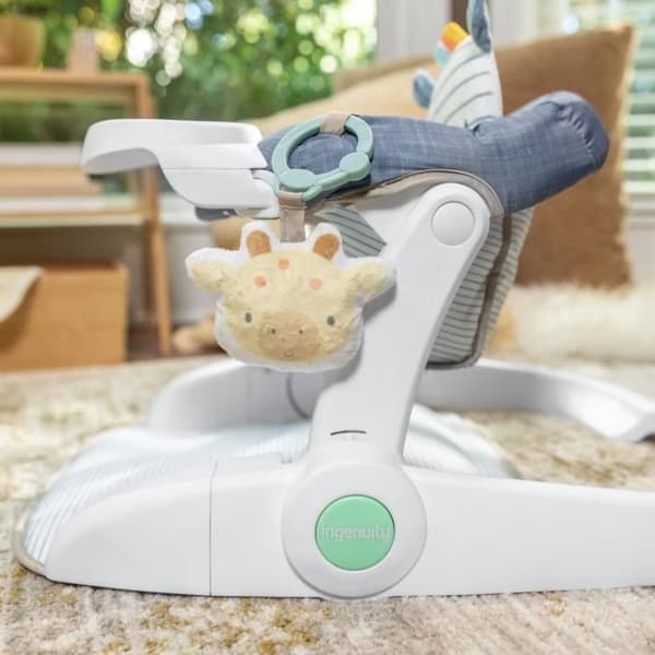INGENUITY Baby Learning Seat - Casi the Zebra - ger stöd för barnet, 3 sittpositioner, aktivitetsbricka