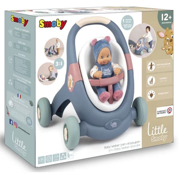 SMOBY Little Walker klapvogn 3-i-1 klapvogn + babydukke
