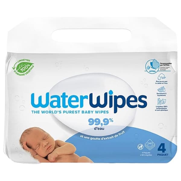WATERWIPES Värdepack 4x60 våtservetter