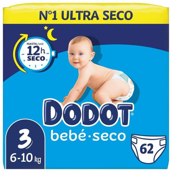 Dodot Bebe Seco Babyblöjor Storlek 3 (6-10kg) - 62 enheter