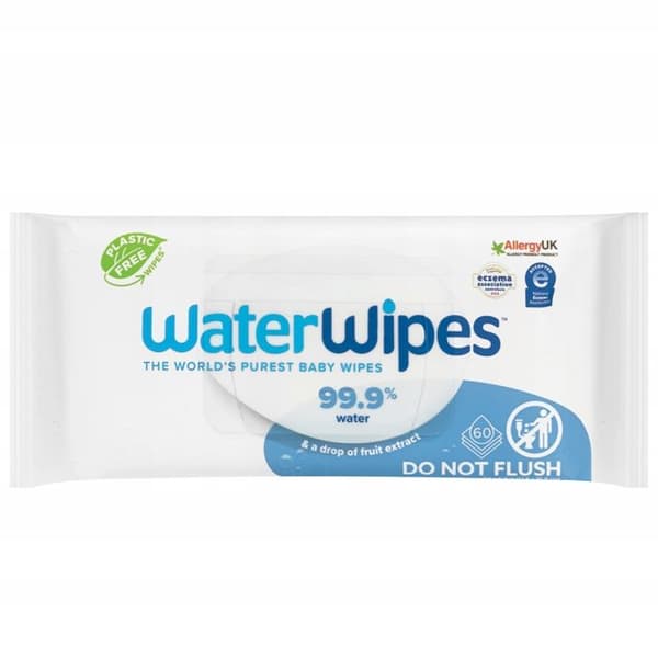 Fuktiga servetter - WaterWipes - Ekologiska - 60 stycken - Hypoallergeniska - Milda mot spädbarn