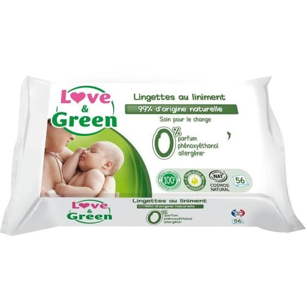 Love &amp; Green Liniment Wipes x56
