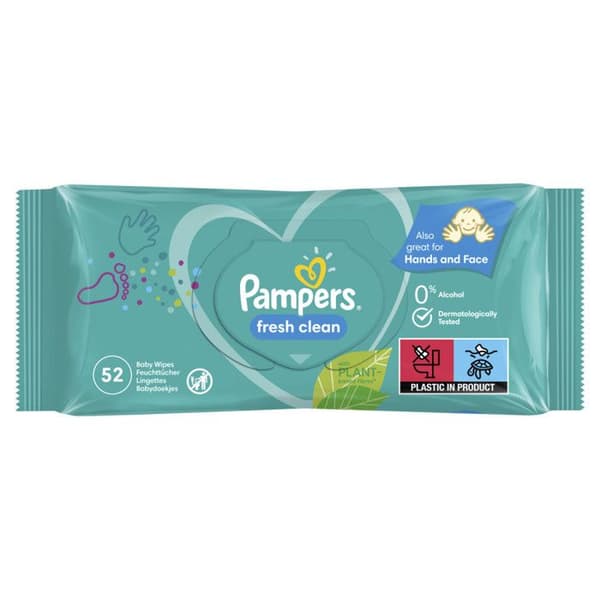 12x52 Fresh Clean Wipes, Pampers