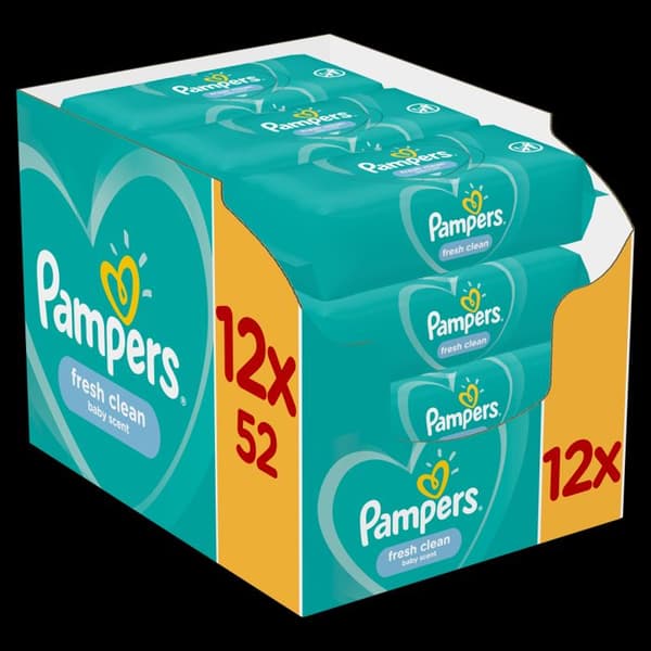 12x52 Fresh Clean Wipes, Pampers