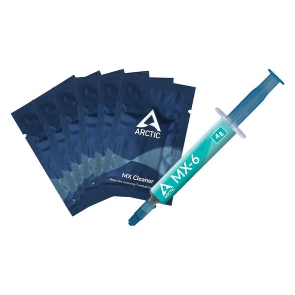 ARCTIC MX-6 4g med MX Cleaner Wipes - Termisk pasta Svart