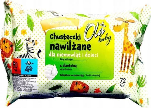 Lingetter för bebis Noname - OLA000001 - OLA FUKTIGA DUKAR FÖR BABY MED ALOE 72ST