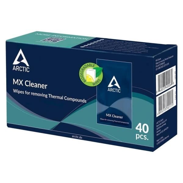 ARCTIC MX Cleaner - Thermal Paste Cleaning Wipes (Pack 40) Svart