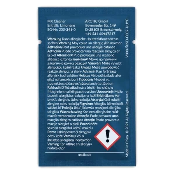 ARCTIC MX Cleaner - Thermal Paste Cleaning Wipes (Pack 40) Svart