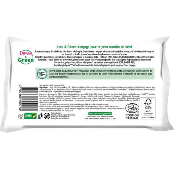 Love & Green Liniment Wipes x56