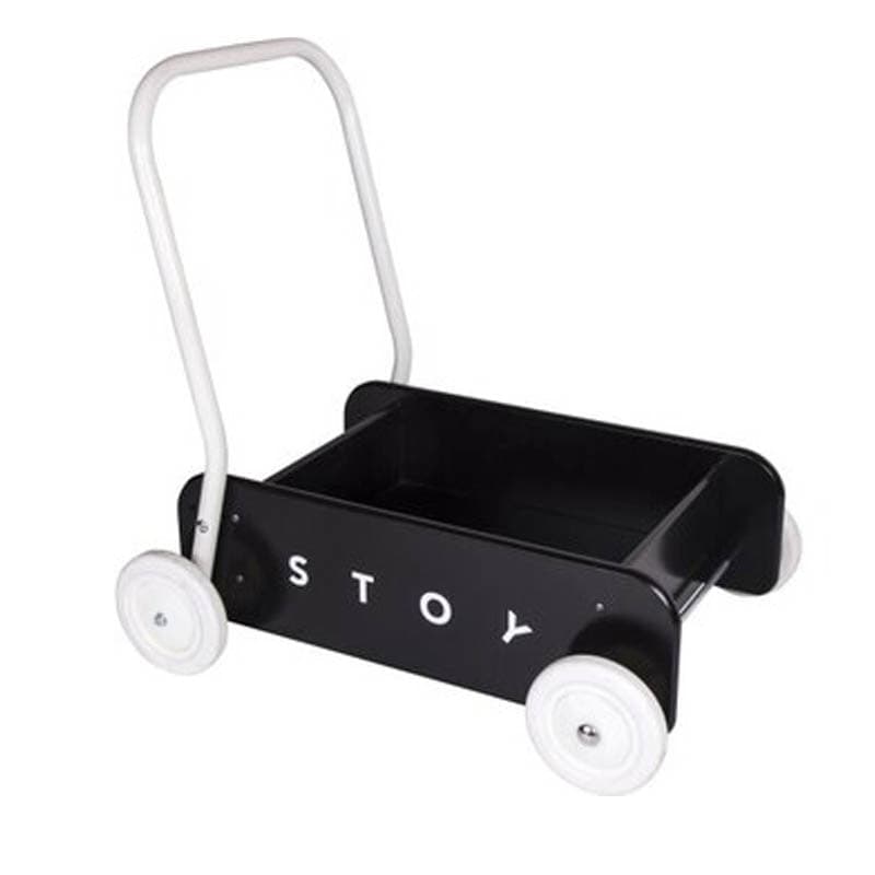 Stoy Lära-gå-vagn svart