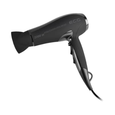 ECG Hair dryer VV 115, 2200W, 3 levels of heating, 2 levels of power, Cool air function, Overheating protection Svart
