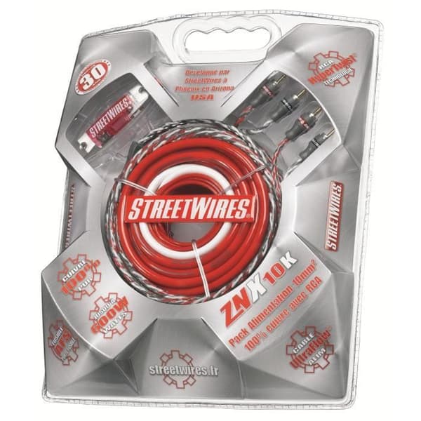 MTX 10 mm2 Power Pack med RCA StreetWires ZNX10K 5 m