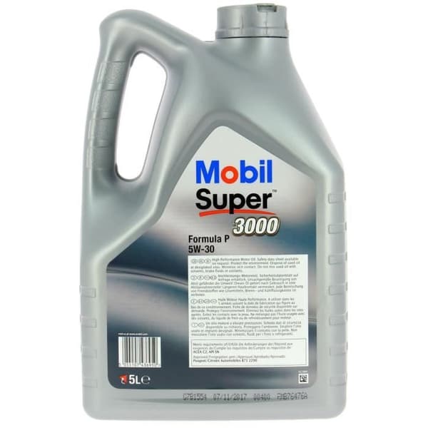 MOBIL Super 3000 Formula-P 5W-30 5L kapsel Motor med hög prestanda