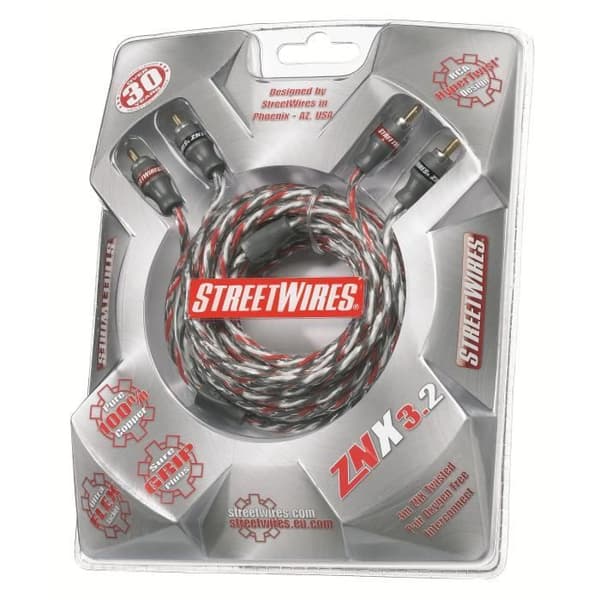 MTX StreetWires ZNX3.2 RCA-kabel 3 m balanserad 100% ZeroNoise-koppar