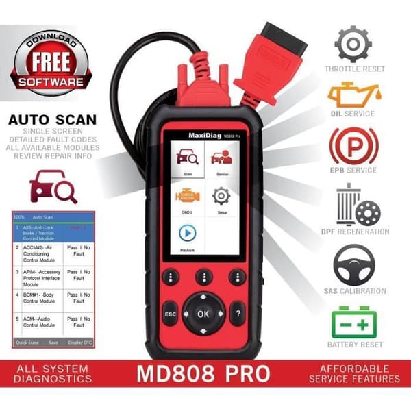Autel MD808 PRO Diagnostic case-Europe version-Assistance in France-2 års garanti