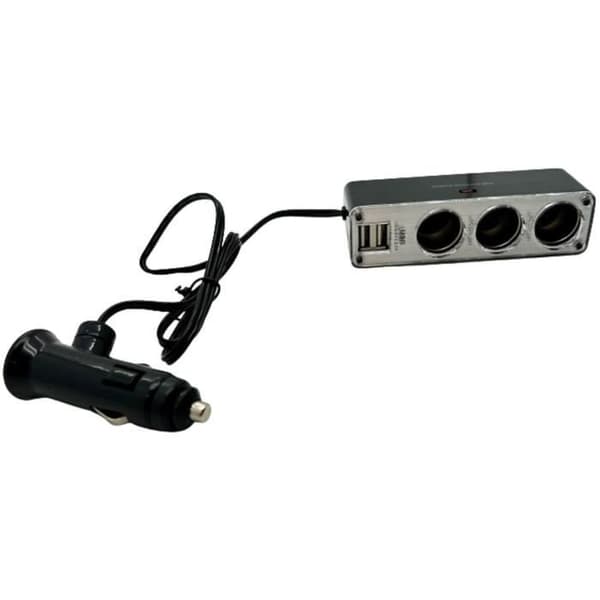 Trippel 12/24V cigarettändaruttag - HTC UTRUSTNING - Med två USB 3.1A Totalt