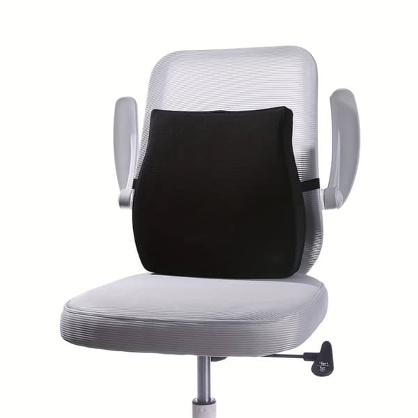 Skum Taljestøttepude, Ergonomisk Design, Maskinvaskbart Betræk,Sort
