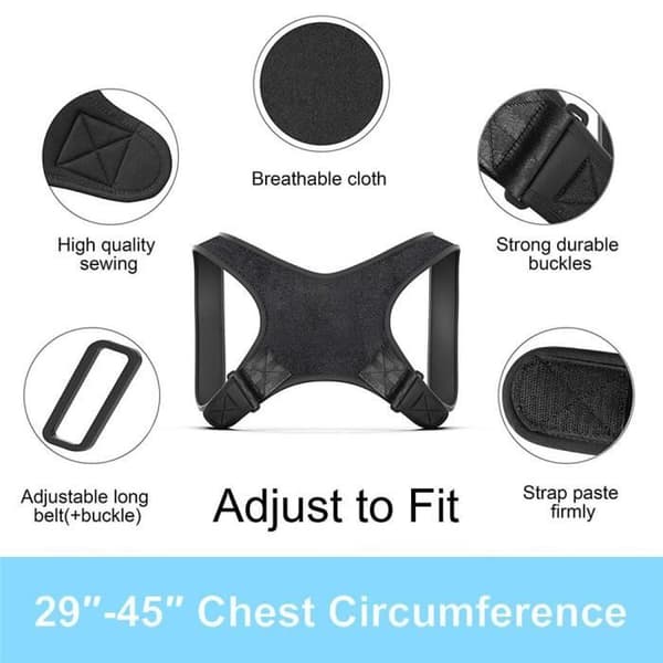 Posture Corrector - Ej specificerad - Justerbar - Svart - Stödortos - Stödresår