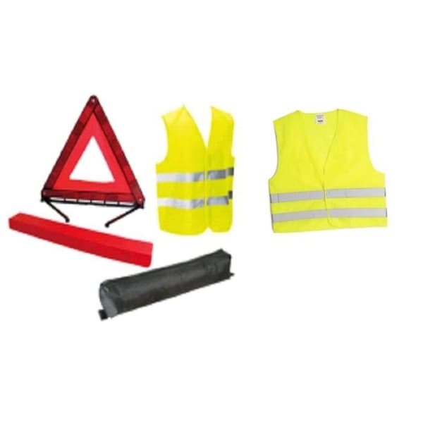 Säkerhetspaket - HTC EQUIPEMENT - 1 varningstriangel + 2 XL-säkerhetsvästar för vuxna