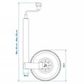 Miniatyrbild 7 av 7: ProPlus Stödhjul 48 mm med luftfyllt hjul 26 x 8,5 cm 341507