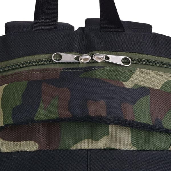 vidaXL Skolryggsäck 40 L svart och kamouflage