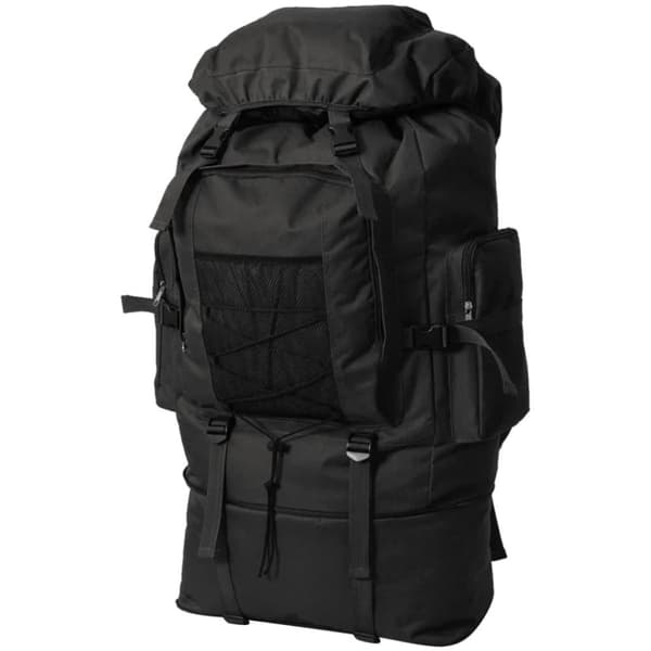 vidaXL Armeija-Tyylinen Reppu XXL 100 L Musta