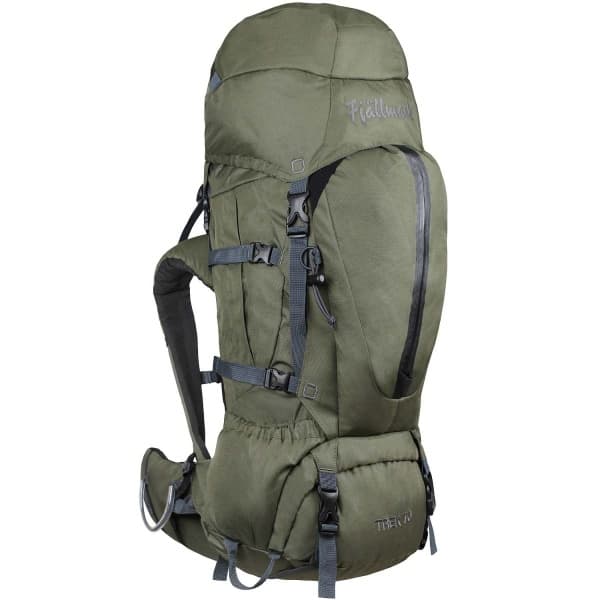 ryggsäck DCS Trek 70 Forest Green. Bälgfickor, Anatomiska bärdetaljer, Stark.