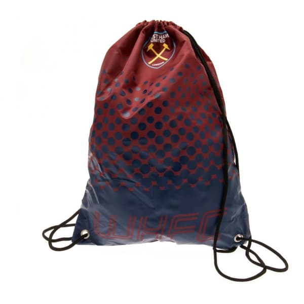 West Ham United FC Fade Design Drawstring Gym Bag Red/Navy 44 x 33cm