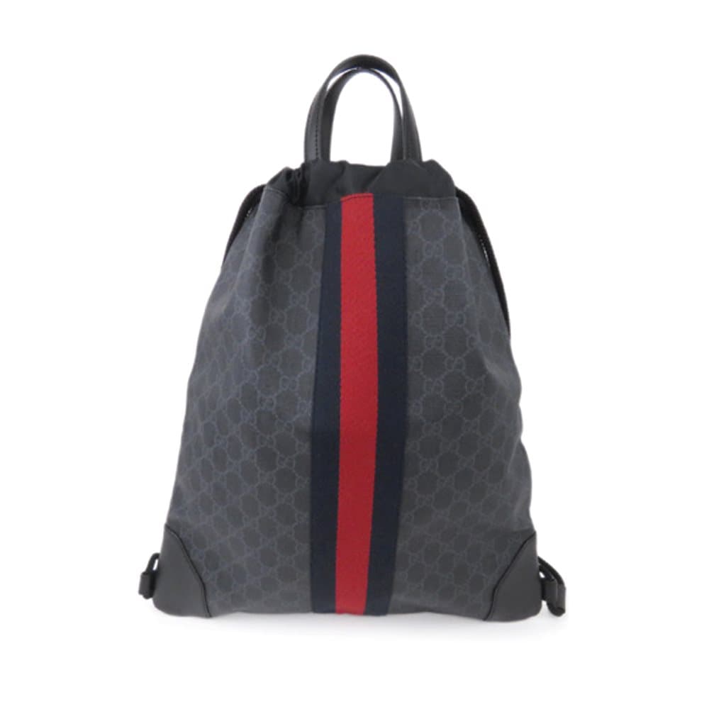 Gucci GG Supreme Web Drawstring Backpack Black