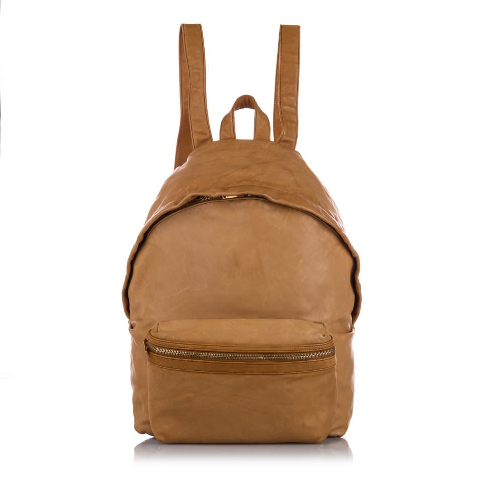 YSL Hunting Leather Backpack Brown