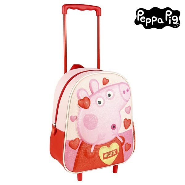 Skolryggsäck 3D med hjul Peppa Pig Rosa